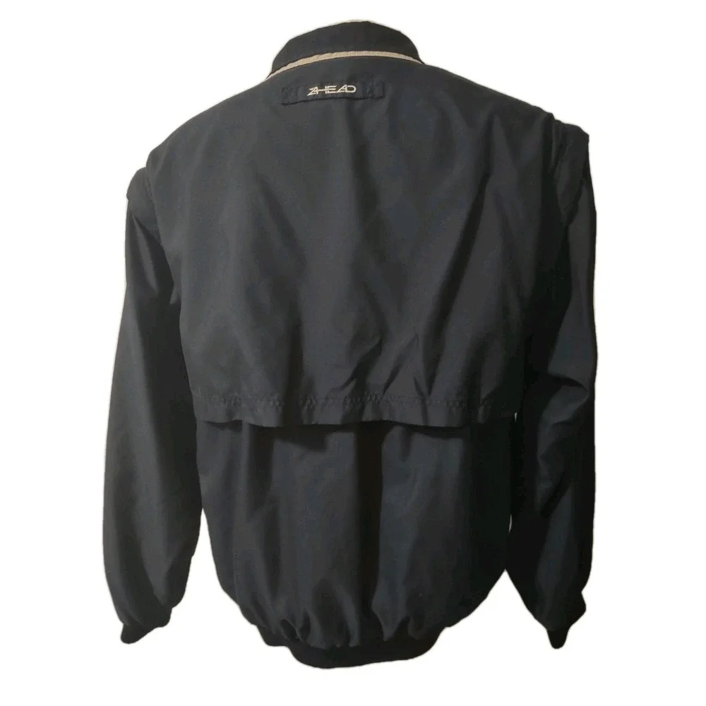 Ahead Authentics Pullover Jacket Men's Size L Golf Zip Off Sleeves 1/4 Zip Black